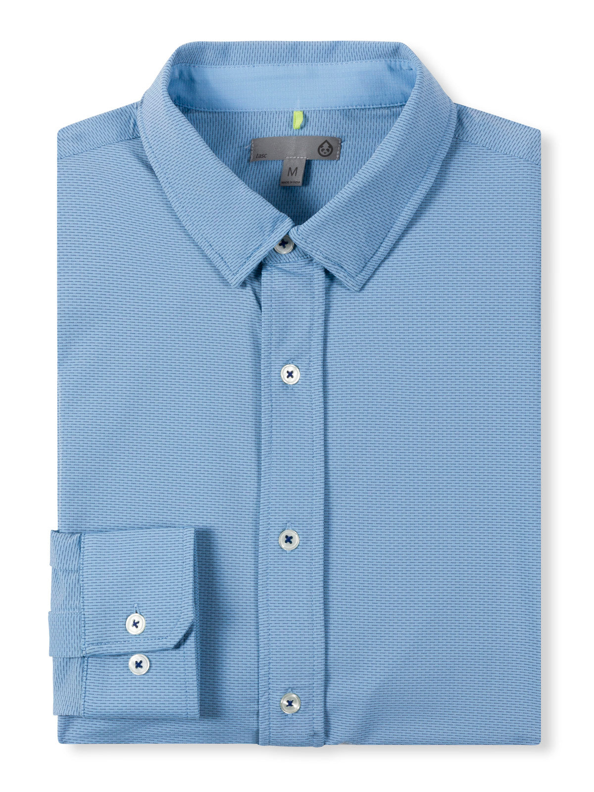 tasc Performance Wayfarer Tailored Fit Knit Button Down - Polar Dash Oxford