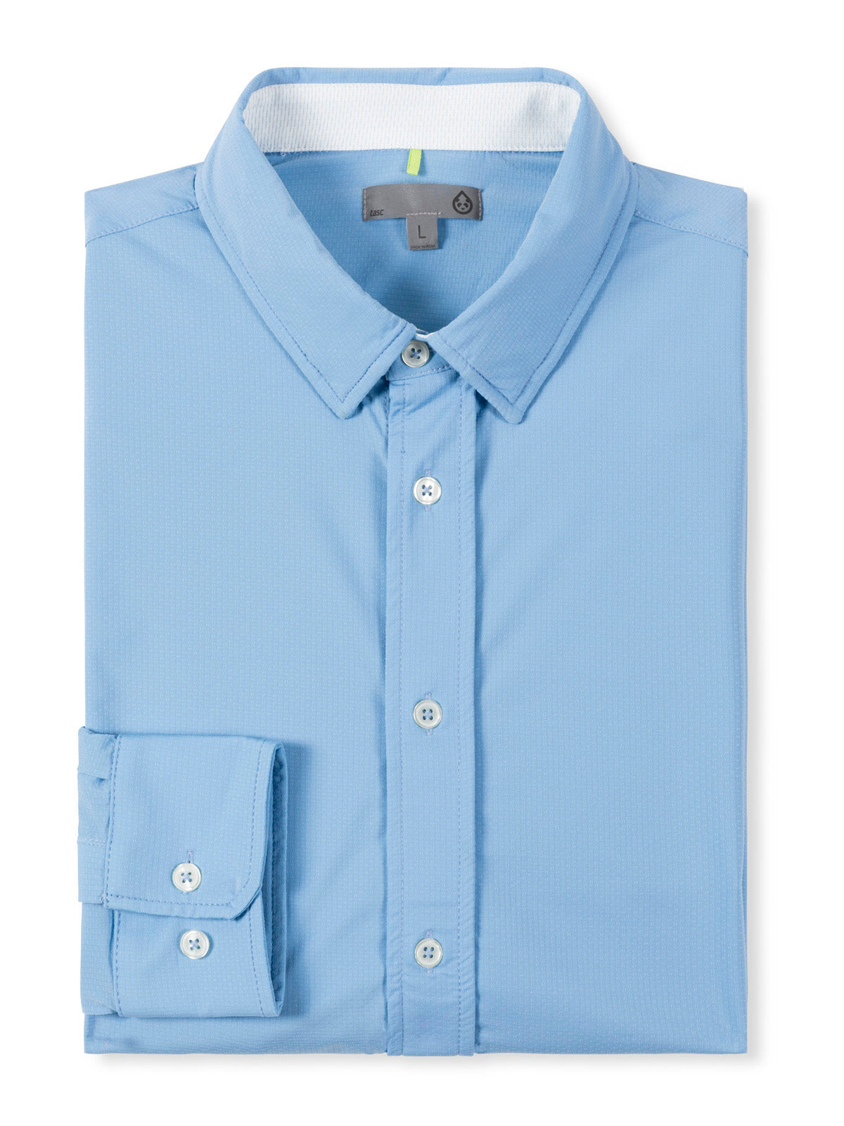 tasc Performance Wayfarer Tailored Fit Knit Button Down - Polar Diamond Oxford