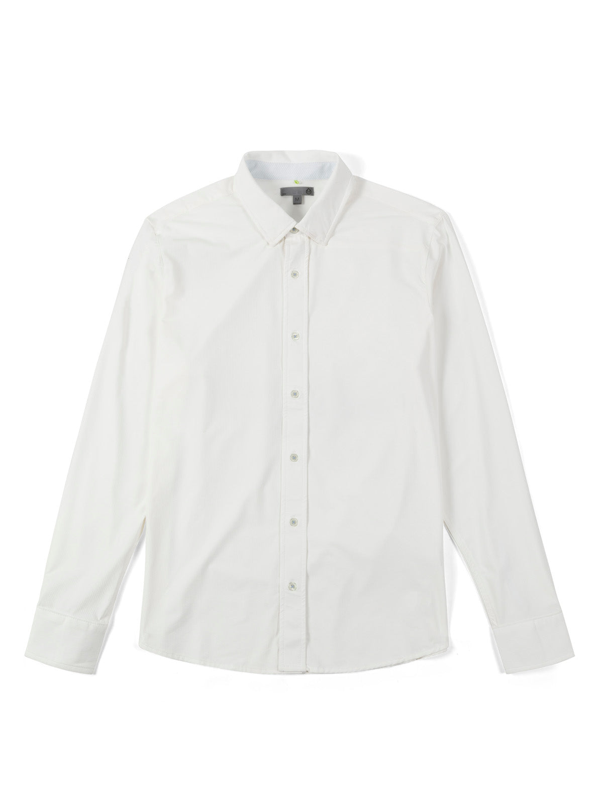 tasc Performance Wayfarer Tailored Fit Knit Button Down - White Diamond Oxford