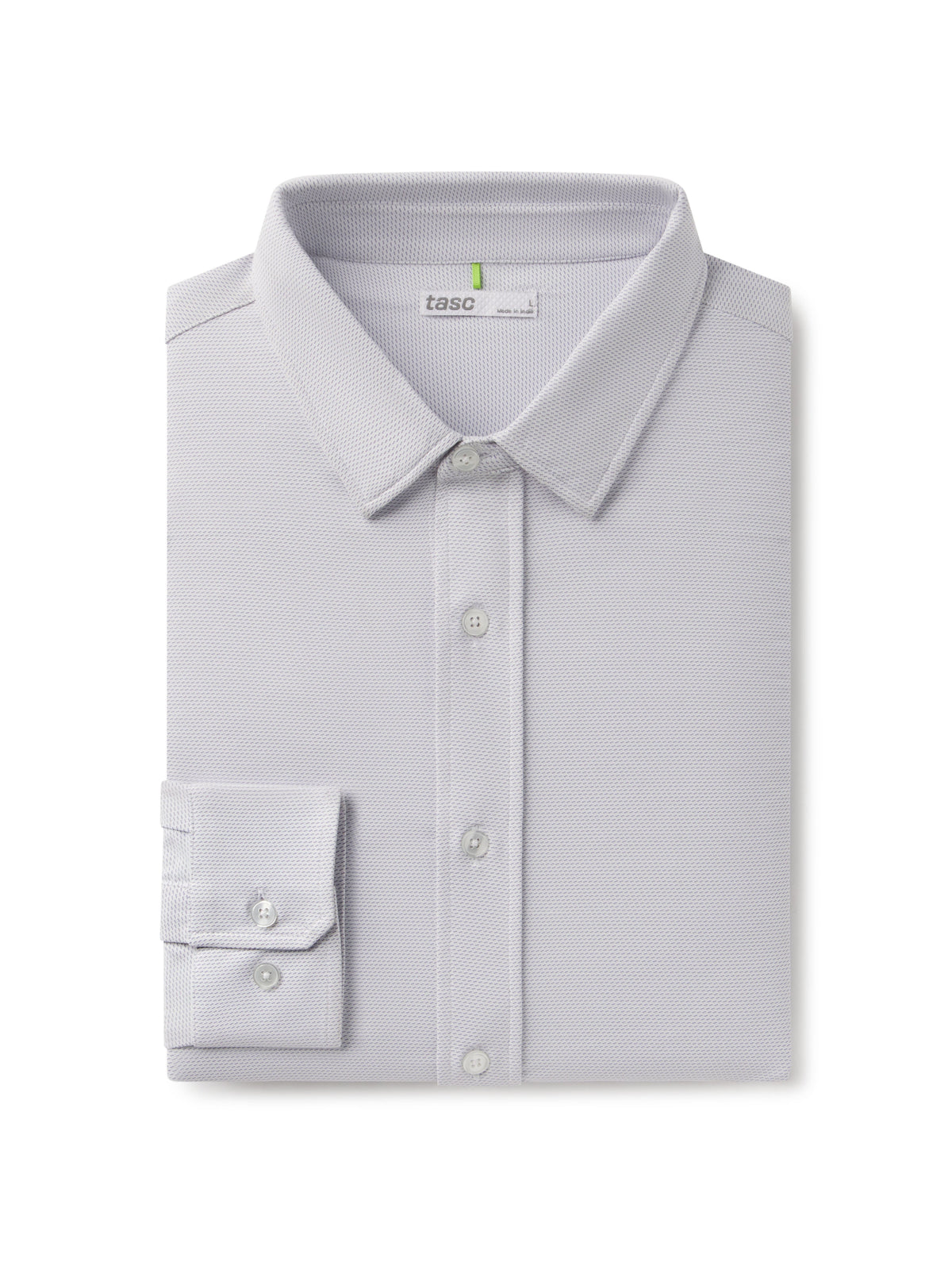 tasc Performance Wayfarer Classic Fit Knit Button Down - Iris Birdseye