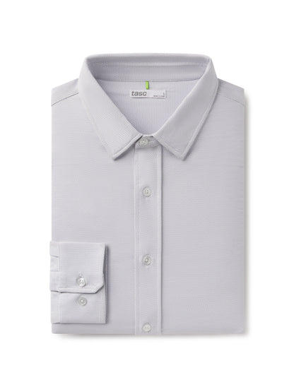 tasc Performance Wayfarer Classic Fit Knit Button Down - Iris Birdseye