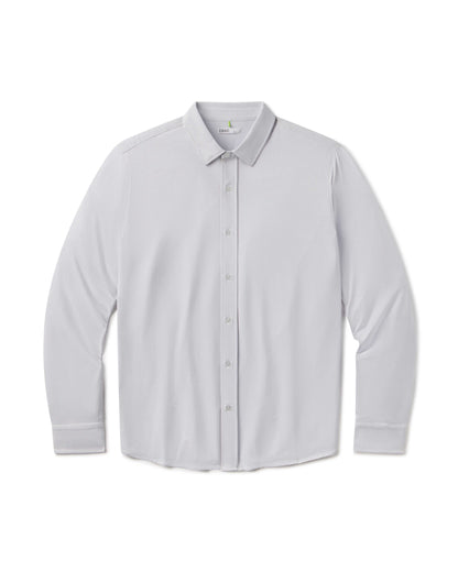 tasc Performance Wayfarer Classic Fit Knit Button Down - Iris Birdseye