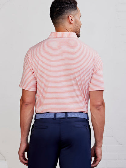 tasc Performance Cloud Polo - Pink Grapefruit Heather/Hibiscus