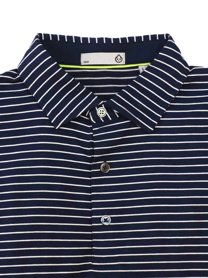 tasc Performance Cloud Polo Brookline Stripe - Classic Navy/White