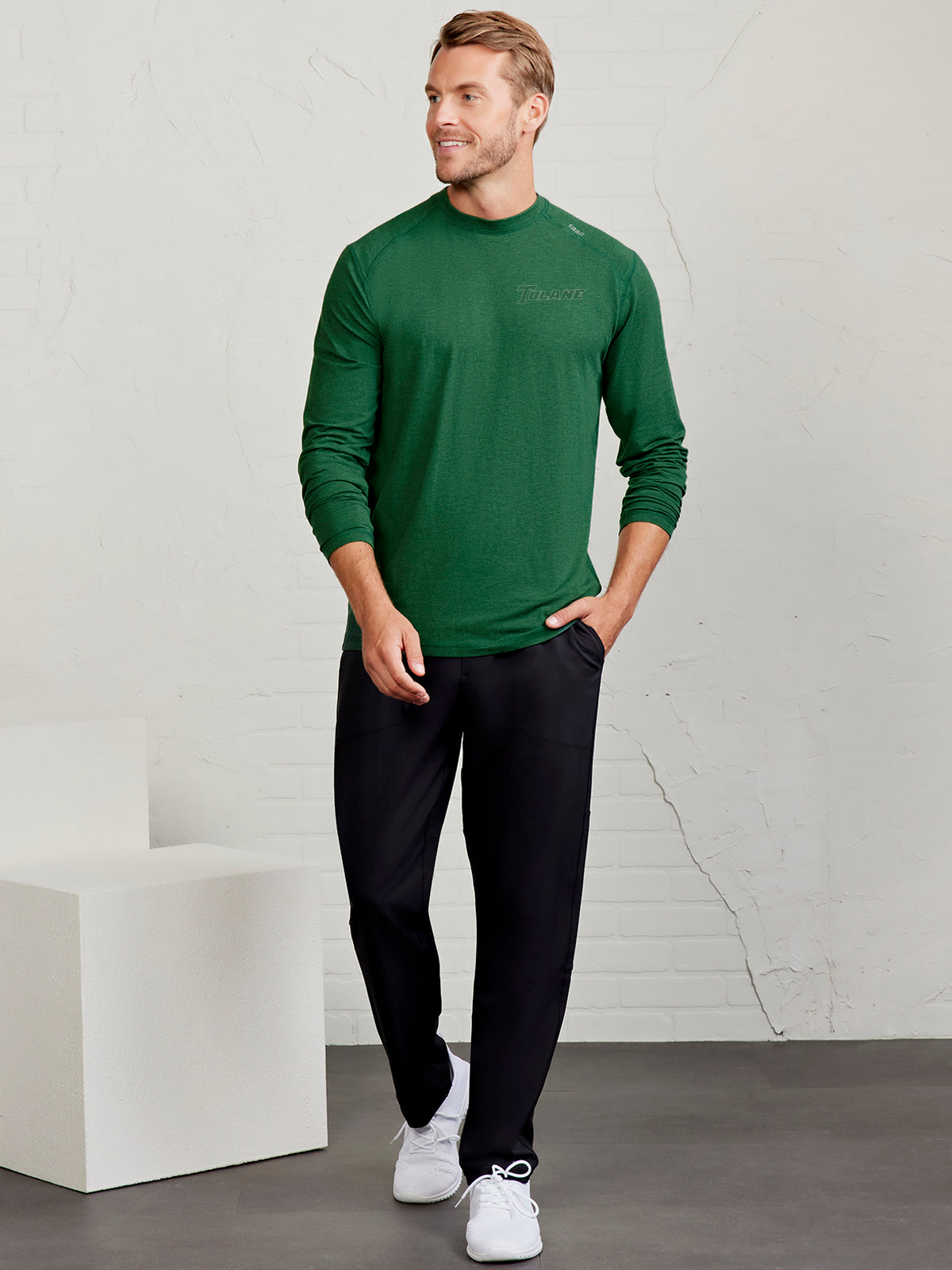 tasc Performance Carrollton Long Sleeve Fitness T-Shirt - Forest Green C