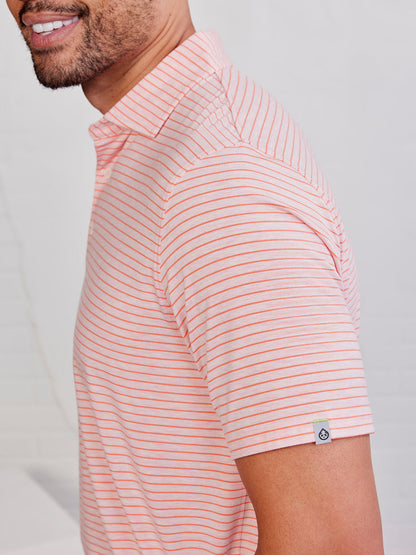 tasc Performance Cloud Polo - Pink Grapefruit Heather/Hibiscus