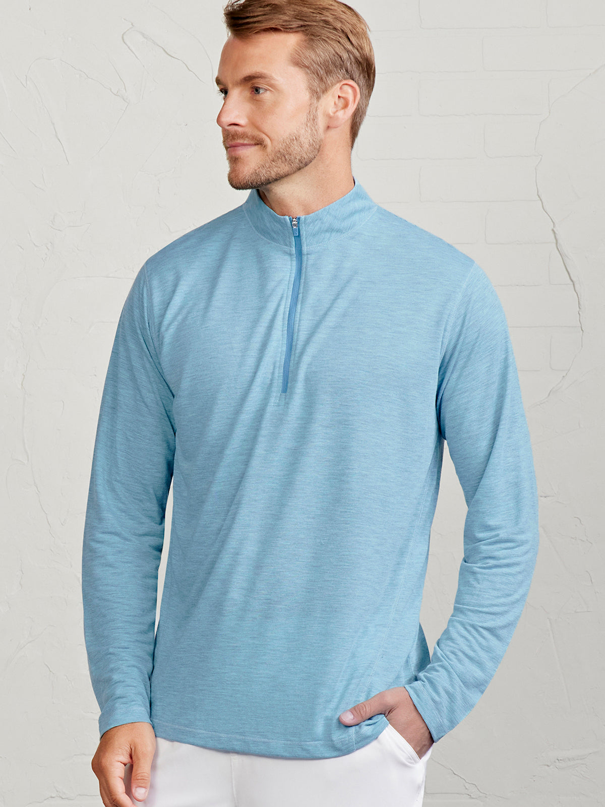 tasc Performance MicroAir Performance Mesh 1/4 Zip - Geyser Heather