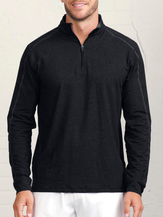 tasc Performance Carrollton Lightweight Quarter Zip - Black/Gunmetal